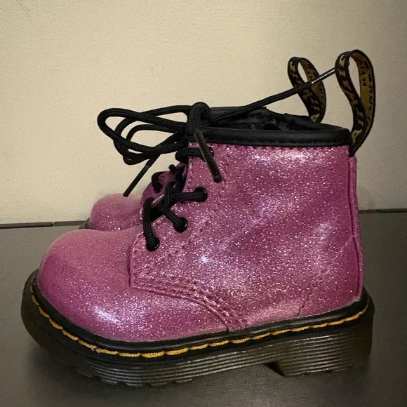 Dr. Martens 1460 Pink Glitter Boots - Picture 2 of 7